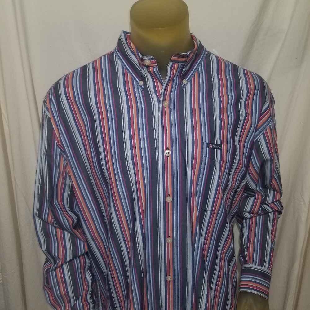 XL Chaps Easy Care Long Sleeve Cotton Blend Shirt